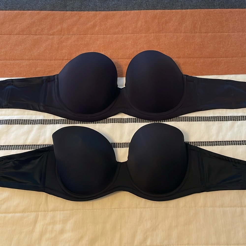 Women’s strapless bras, 34DD and 36D